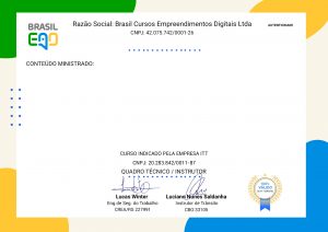 Verso do Certificado de Direção Defensiva - ITT