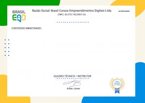 Verso Certificado Professor Aslan Jones